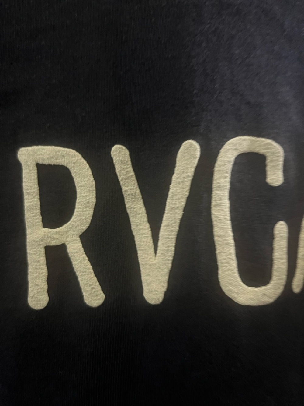 RVCA Black Long Sleeve Crew with Light Green Logo - Picture 2 of 5